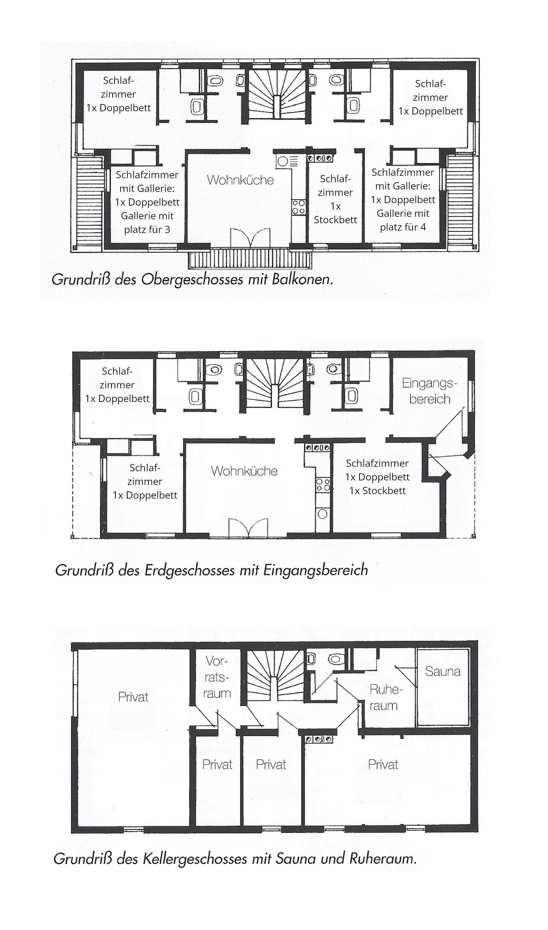 Raumaufteilung des Ferienhauses Römerhütte
