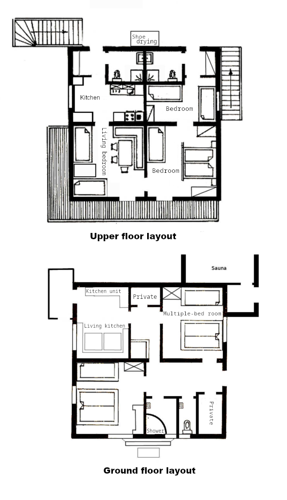 Room layout of the Anderles-Alm holiday home