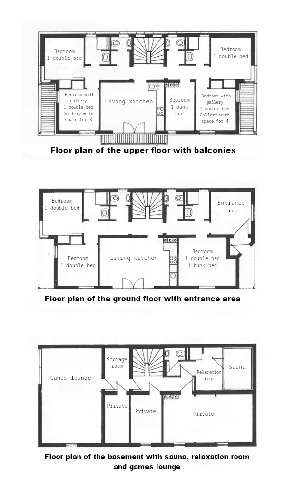 Room layout of the Römerhütte holiday home