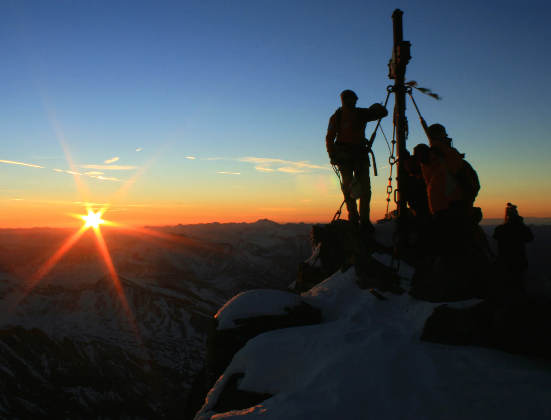 Sonnenuntergang vom Gipfel des Großglockners