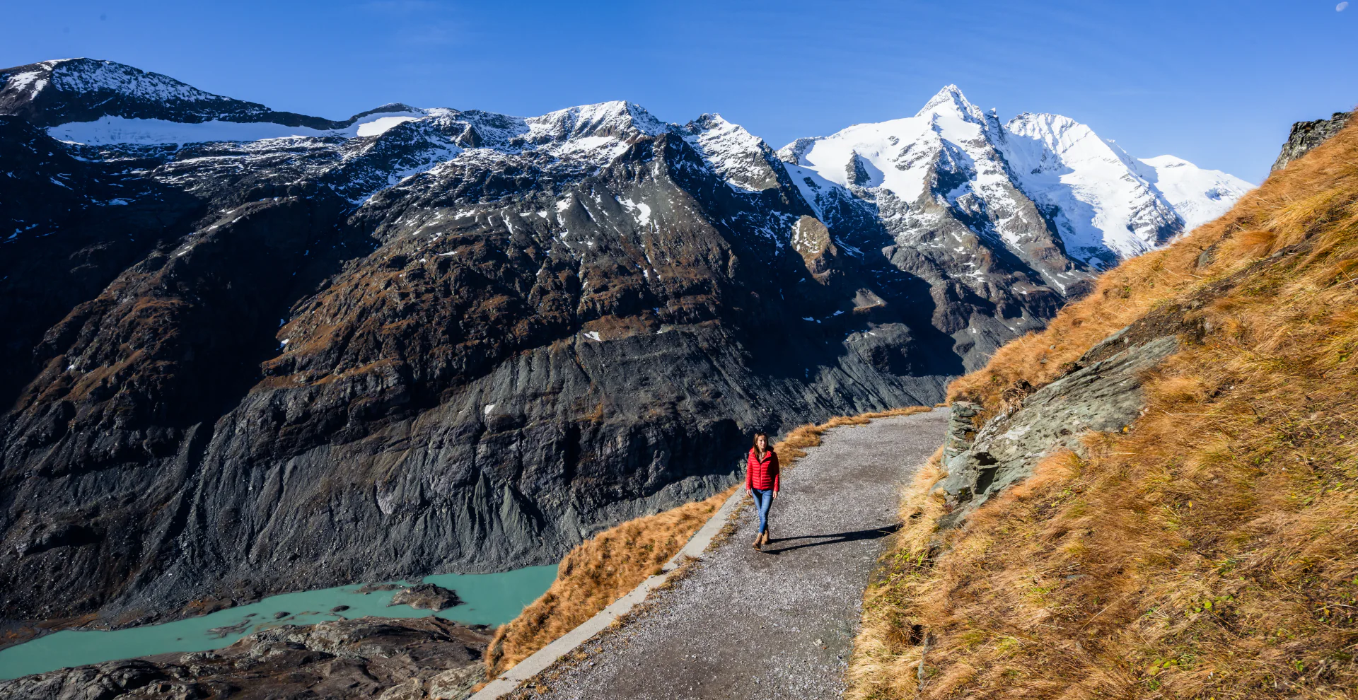 Panoramaweg auf der Kaiser-Franz-Josefs-Höhe Richtung Großglockner